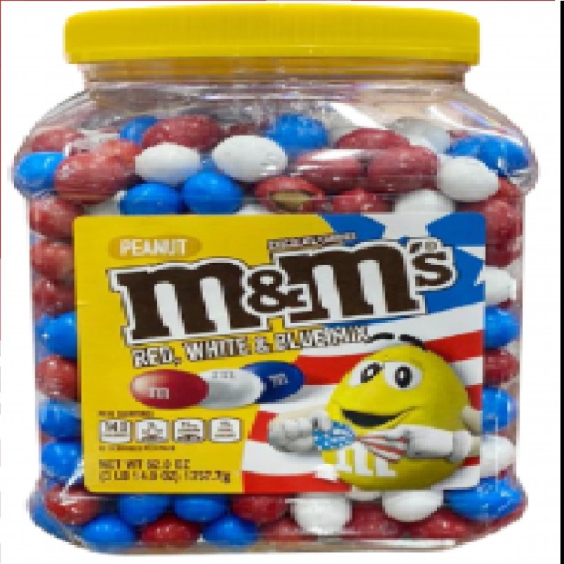 m&m Red, White, Blue Mix Chocolate Candy,1757.7g.