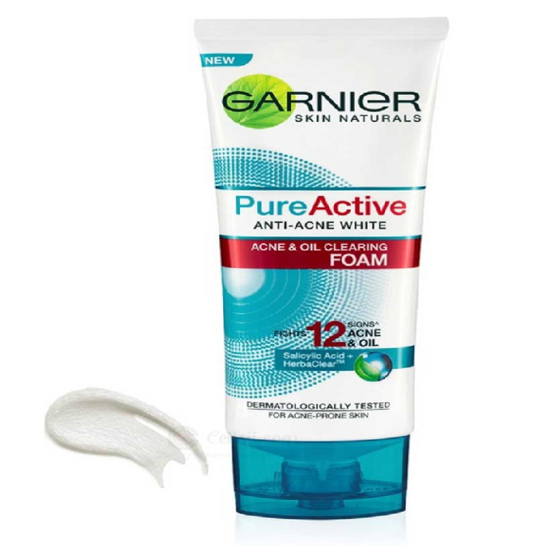 GARNIER PURE ACTIVE ANTI ACNE WHITE OIL CLEARING FOAM