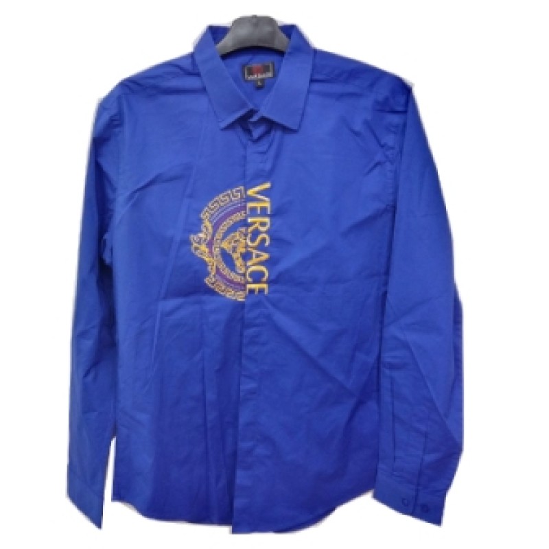 Blue Versace Mens Full Sleeve Shirt